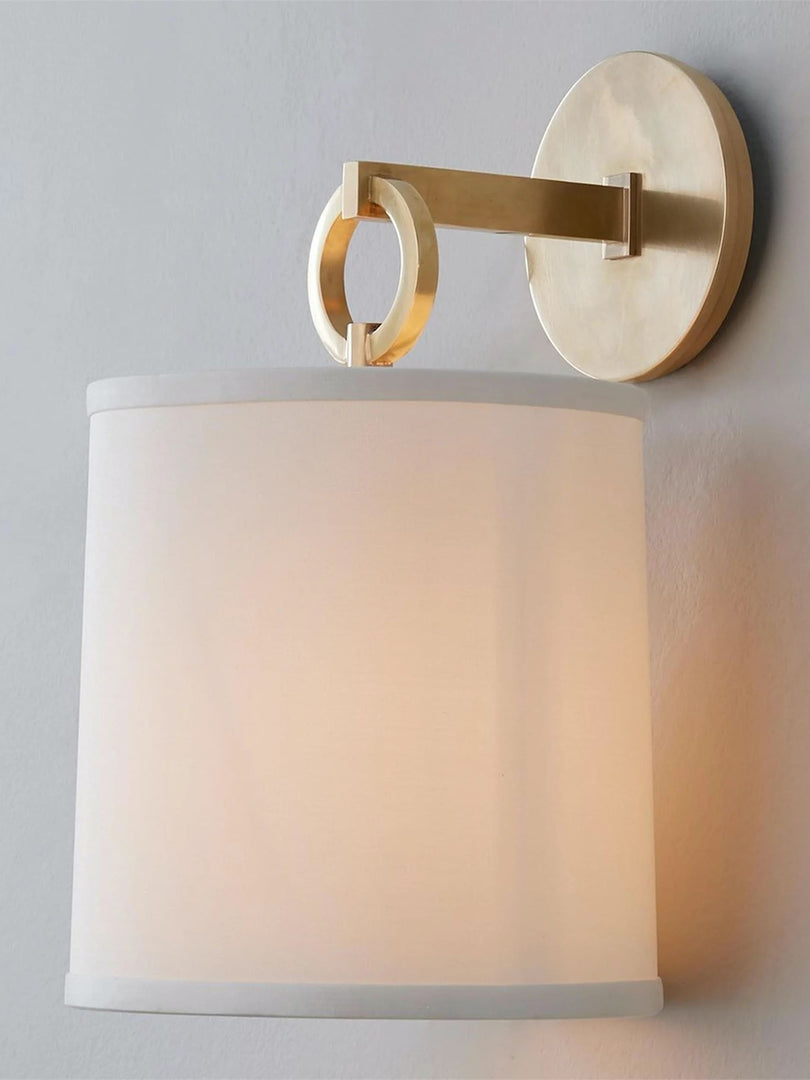 Applique murale minimaliste avec abat-jour en tissu - Abat-jour tambour doux