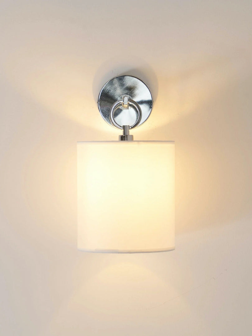 Applique murale minimaliste avec abat-jour en tissu - Abat-jour tambour doux