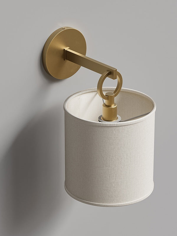 Applique murale minimaliste avec abat-jour en tissu - Abat-jour tambour doux