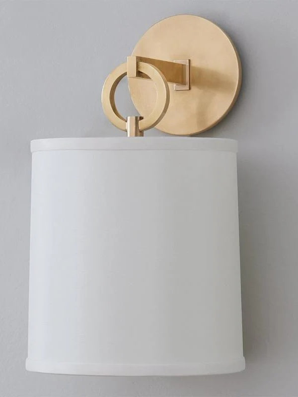 Applique murale minimaliste avec abat-jour en tissu - Abat-jour tambour doux