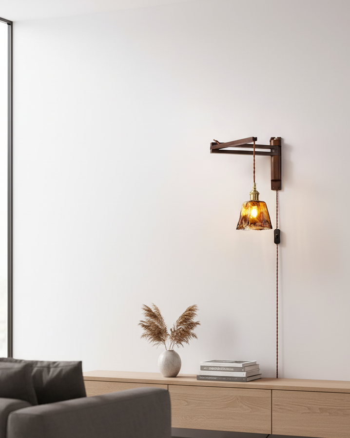 Five-Style Vintage Glass Plug-In Wall Lamp product view