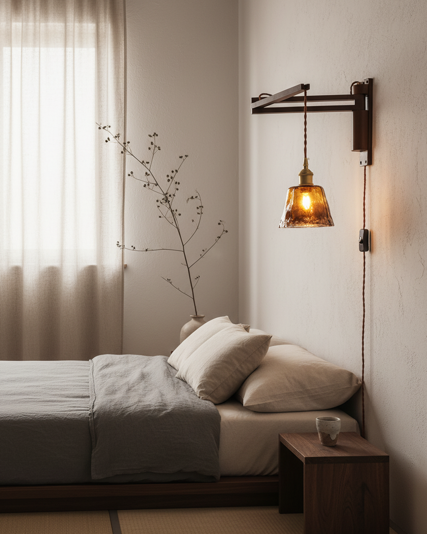 Five-Style Vintage Glass Plug-In Wall Lamp product view