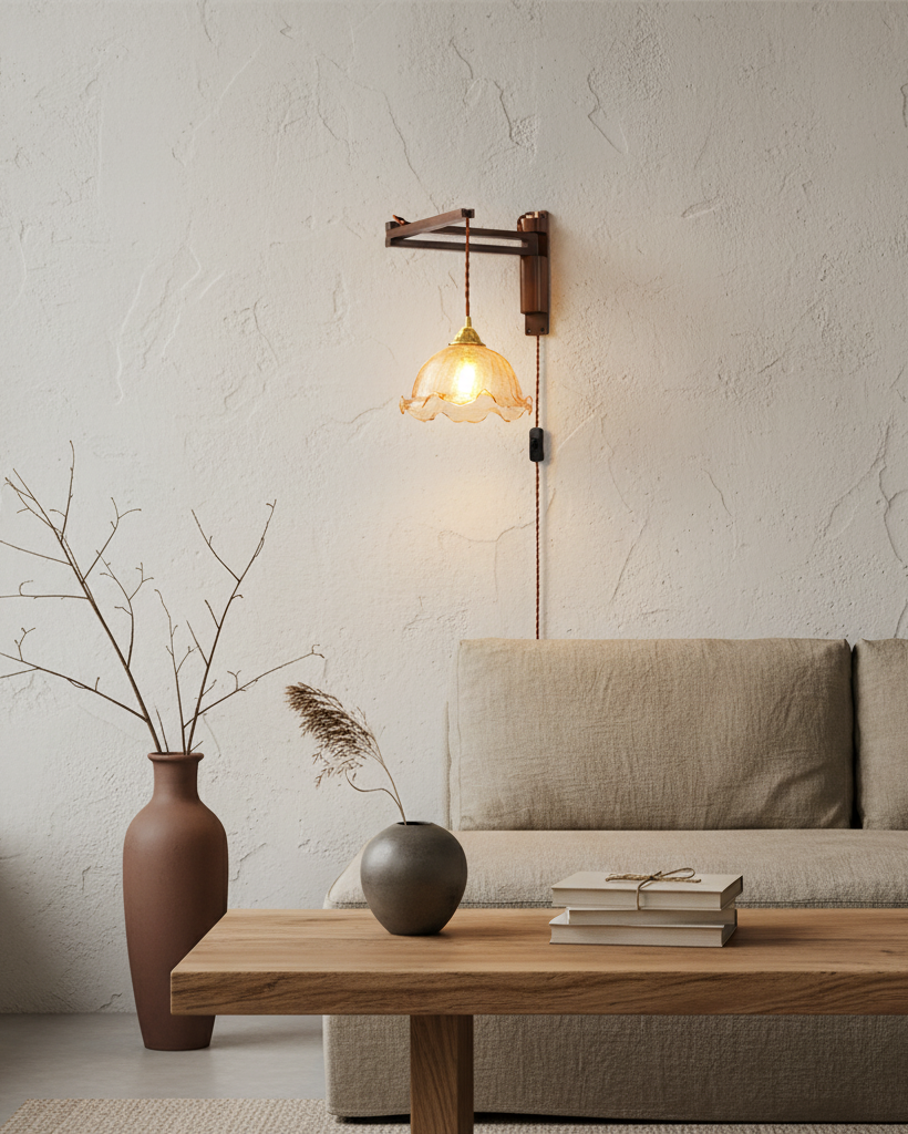 Five-Style Vintage Glass Plug-In Wall Lamp product view