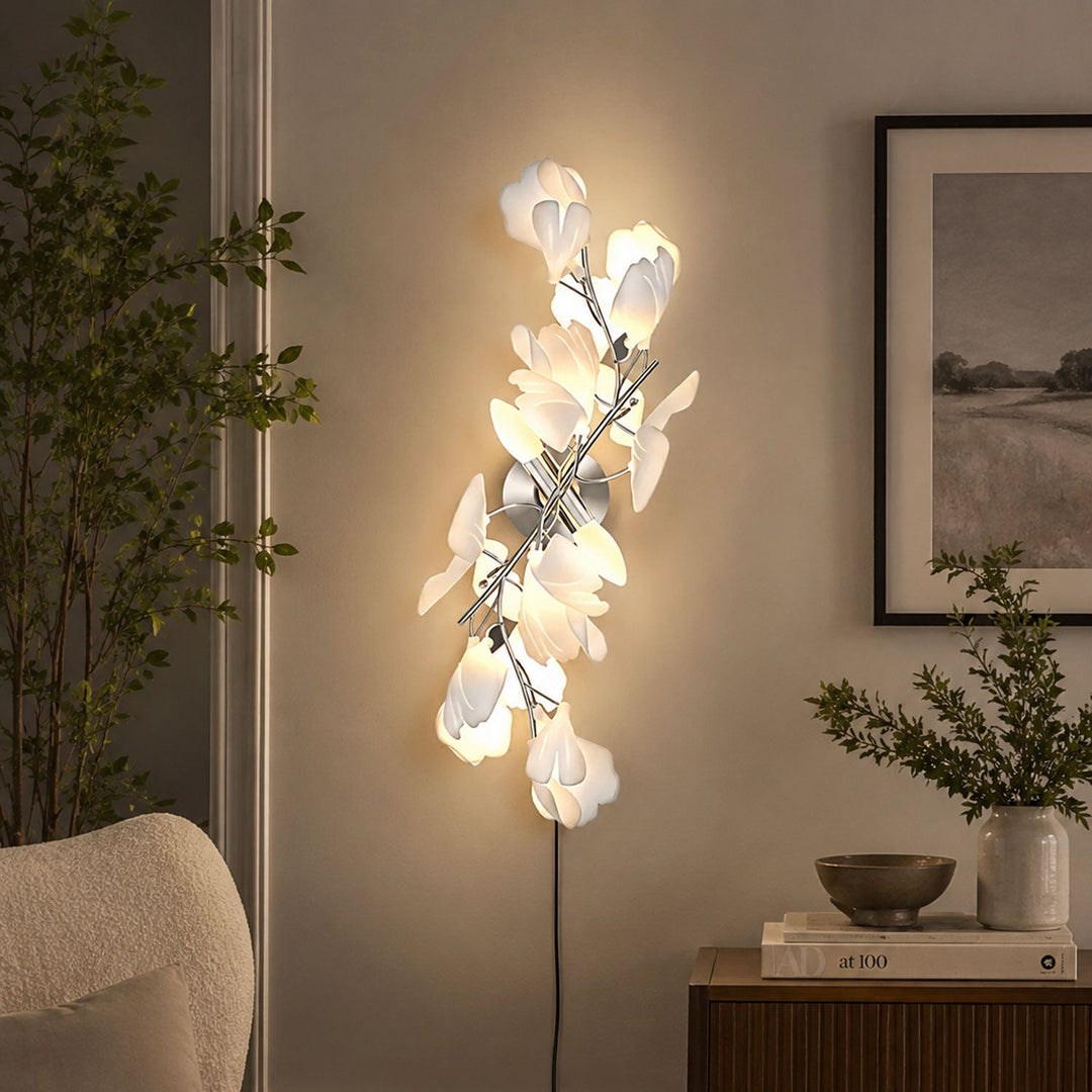 Gingko Flowers Brass Plug-In Wall Light - product image 4