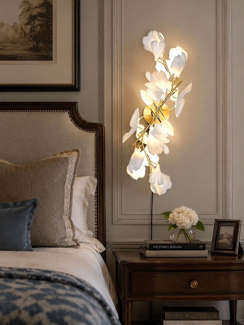 Gingko Flowers Brass Plug-In Wall Light - product image 5