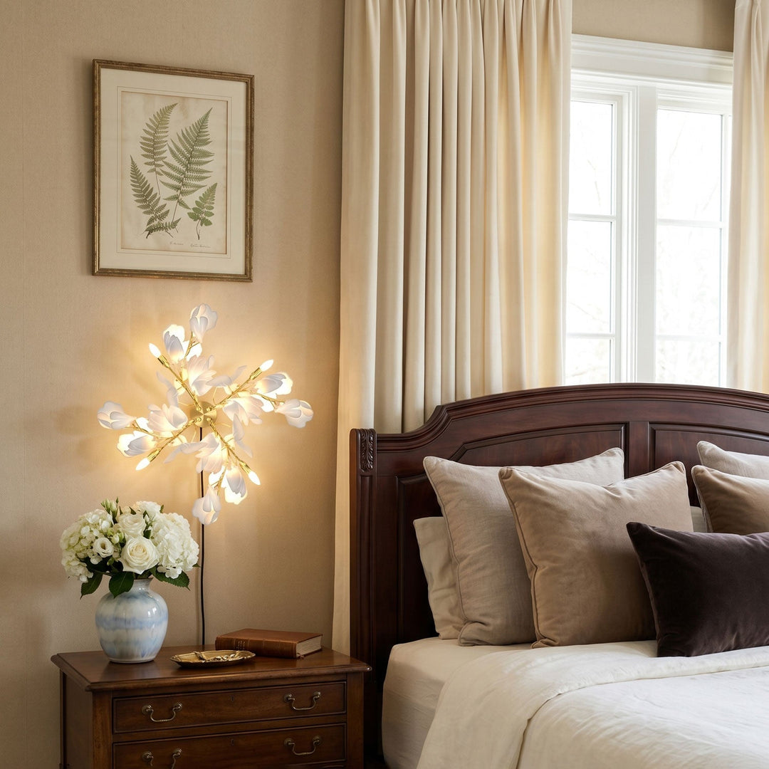 Gingko Flowers Brass Plug-In Wall Light - product image 2