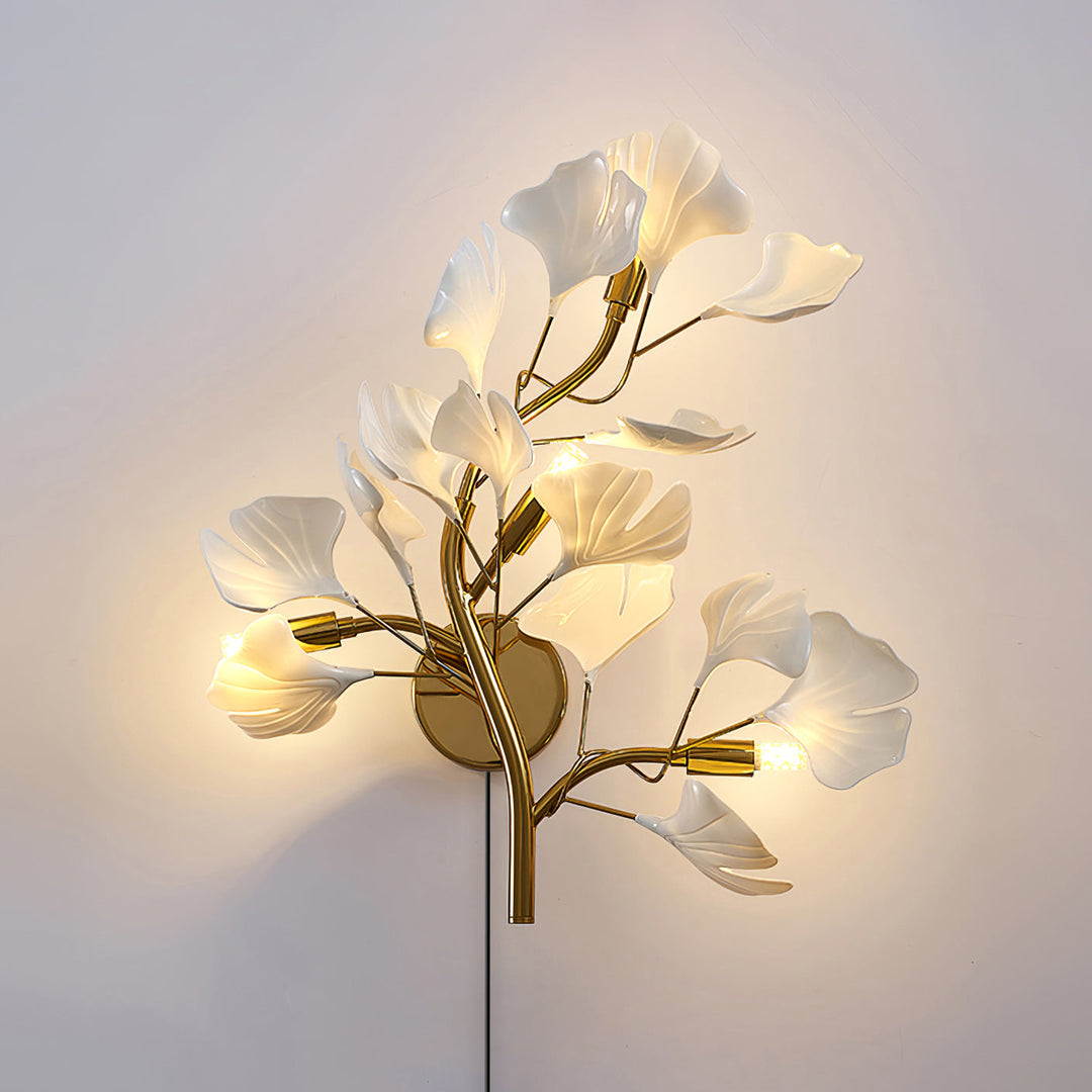 Ginkgo Leaf Gold and Acrylic Plug-In Wall Sconce product view 19