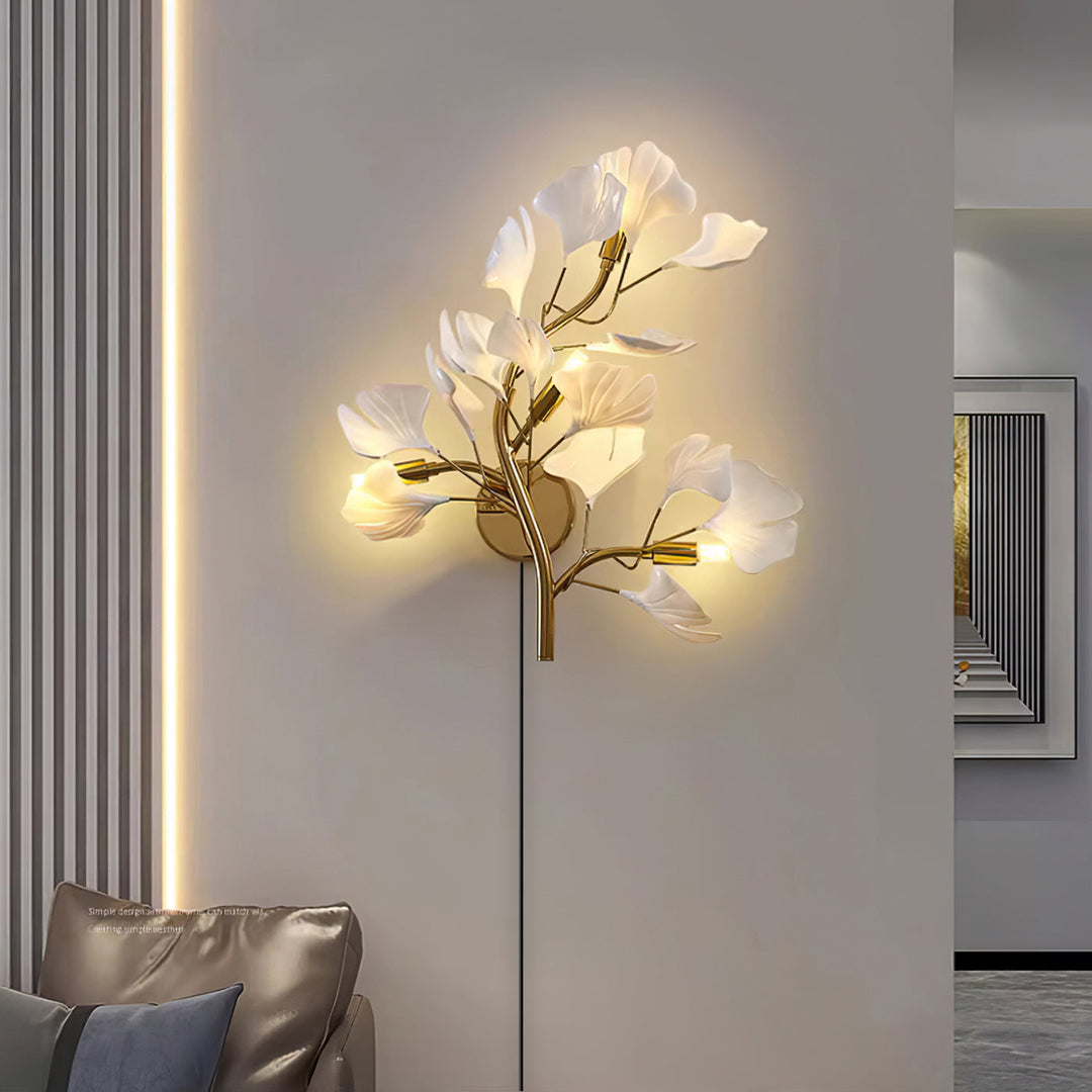 Ginkgo Leaf Gold and Acrylic Plug-In Wall Sconce product view 20