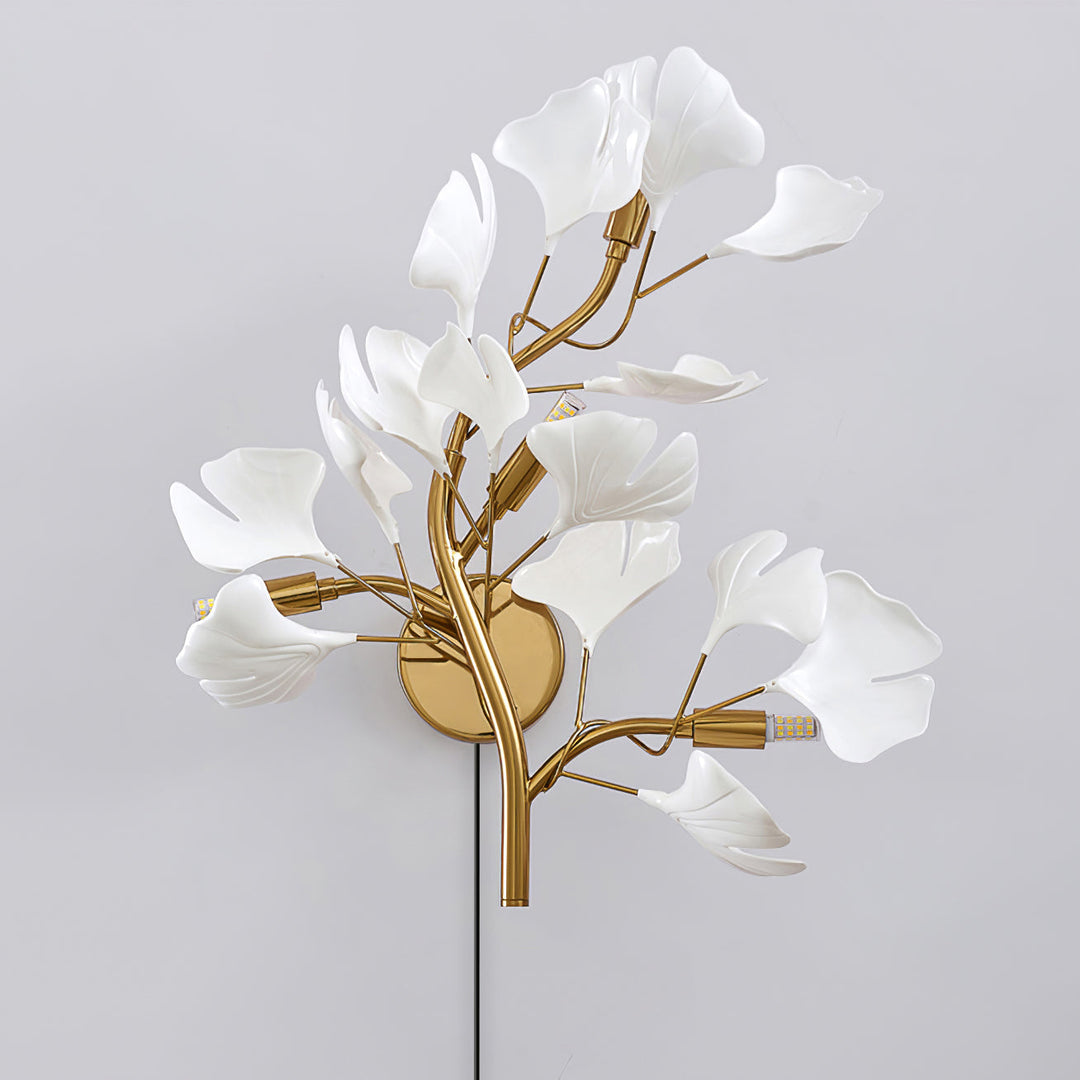 Ginkgo Leaf Gold and Acrylic Plug-In Wall Sconce product view 18