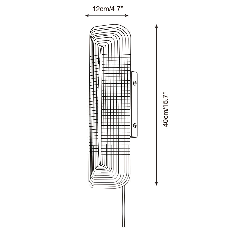 Looped Reeded Glass Plug-In Wall Sconce - product view 6