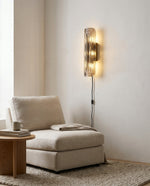 Cargar imagen en el visor de la Galería, Looped Reeded Glass Plug-In Wall Sconce - product view 4