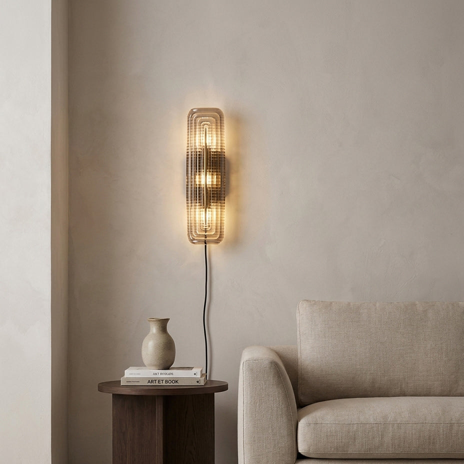Looped Reeded Glass Plug-In Wall Sconce - product view 8