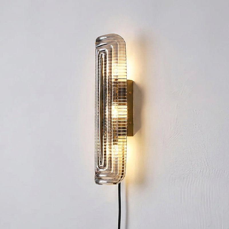 Looped Reeded Glass Plug-In Wall Sconce - product view 16