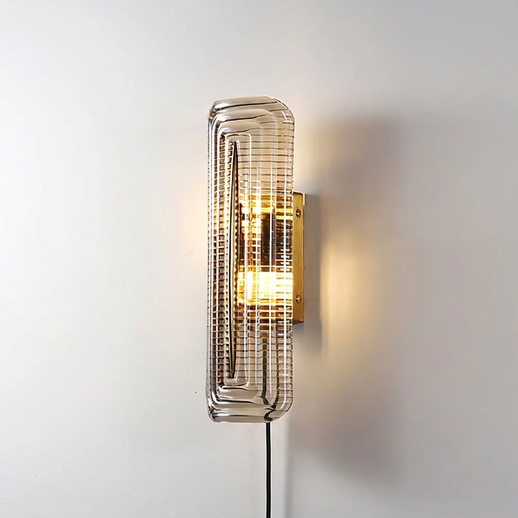 Looped Reeded Glass Plug-In Wall Sconce - product view 14