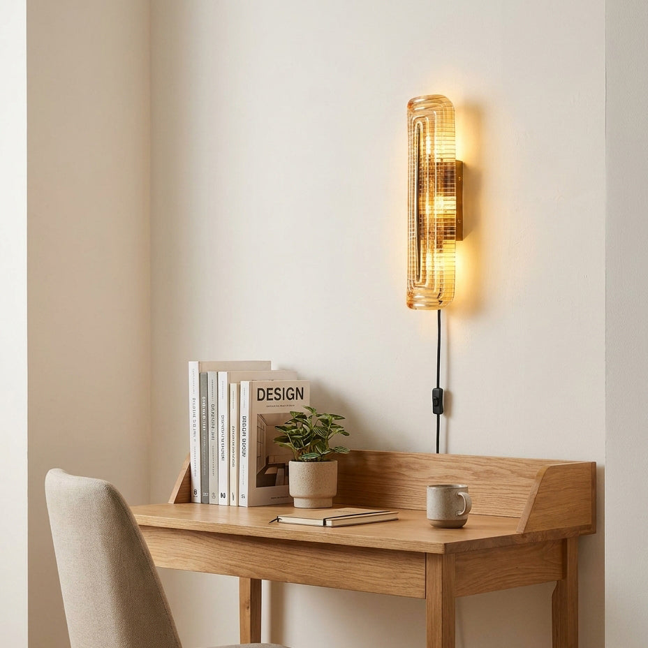 Looped Reeded Glass Plug-In Wall Sconce - product view 11