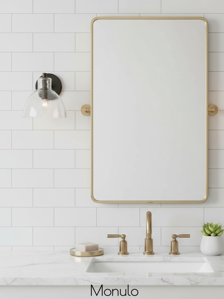 Glavira Recycled Glass Wall Sconce - Modern Bathroom Vanity Light