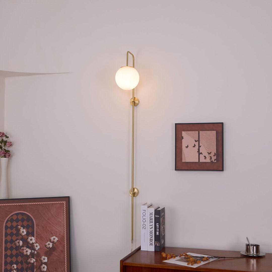 Globe Brass Plug-In Wall Light with Inline Switch - product image 3