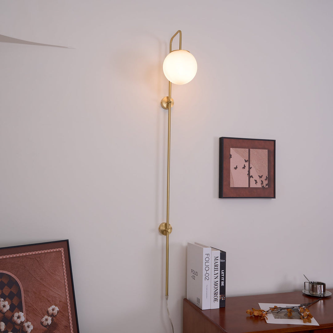 Globe Brass Plug-In Wall Light with Inline Switch - product image 6