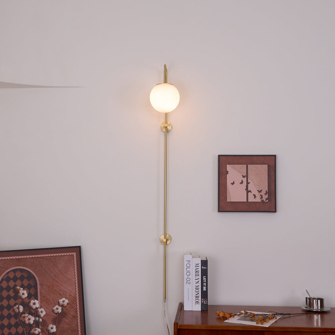 Globe Brass Plug-In Wall Light with Inline Switch - product image 4