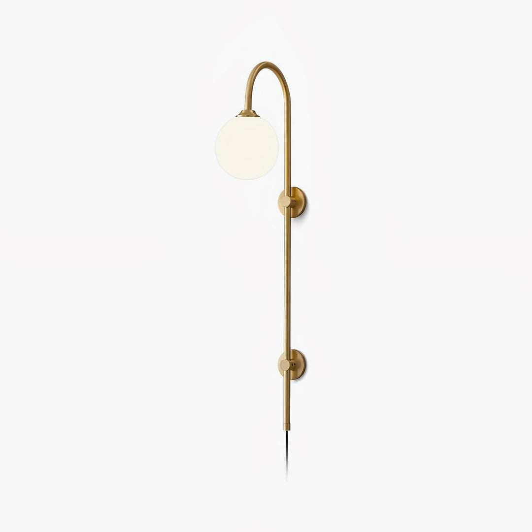 Globe Brass Plug-In Wall Light with Inline Switch - product image 1