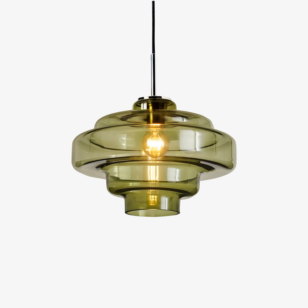 Koloro Colored Glass Shade Pendant Lamp – Adjustable Suspension Modern Interior Lighting Fixture