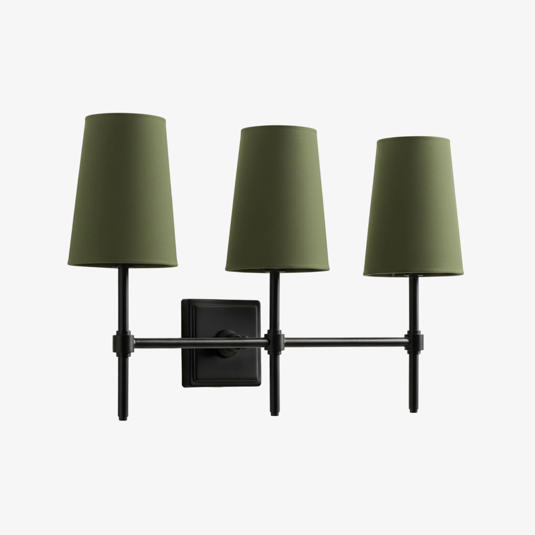 Rowan Elegant White-Linen Shade Wall Lamp – Retro Metal Wall Light for Bedroom & Hallway