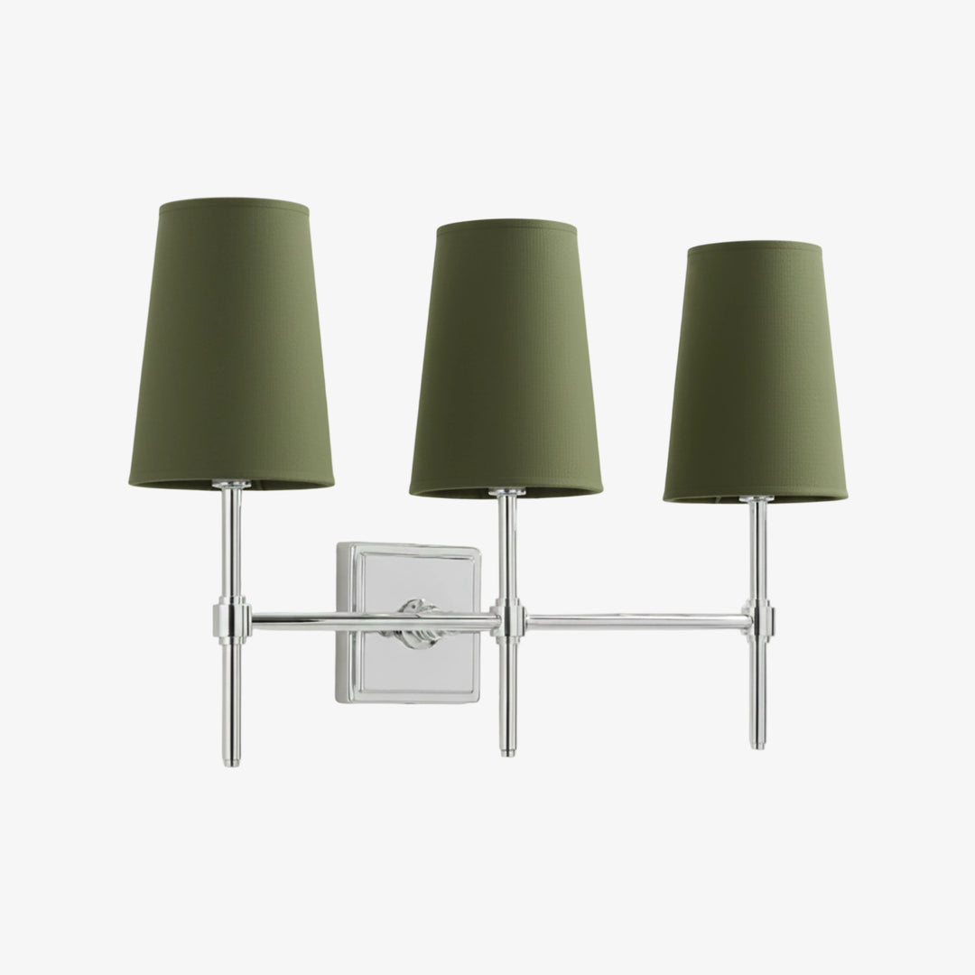 Rowan Elegant White-Linen Shade Wall Lamp – Retro Metal Wall Light for Bedroom & Hallway