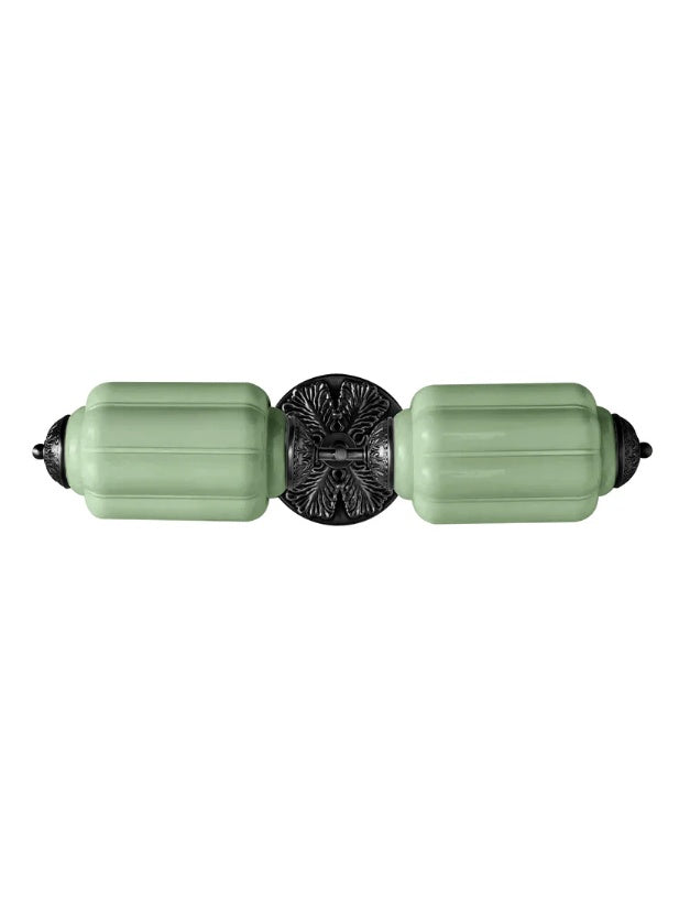 Aplique de pared horizontal Eloise de cristal vintage americano con forma de farol