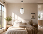 Load image into Gallery viewer, Vintage Art Deco Milk Glass Geometric  Skyscraper Shade Pendant Light