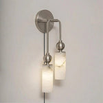 Bild in Gallery-Viewer laden, Harlin Alabaster Plug-In Wall Light with Inline Switch - product image 16