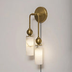 Bild in Gallery-Viewer laden, Harlin Alabaster Plug-In Wall Light with Inline Switch - product image 6