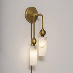 Bild in Gallery-Viewer laden, Harlin Alabaster Plug-In Wall Light with Inline Switch - product image 14