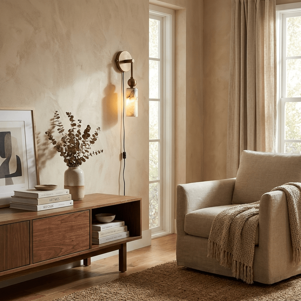 Harlin Alabaster Plug-In Wall Light with Inline Switch - product image 4