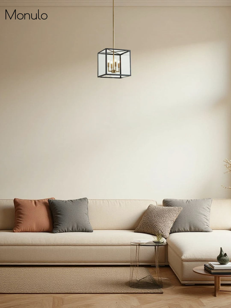 Lámpara colgante de exterior de vidrio Ferrix - Iluminación industrial para porches delanteros
