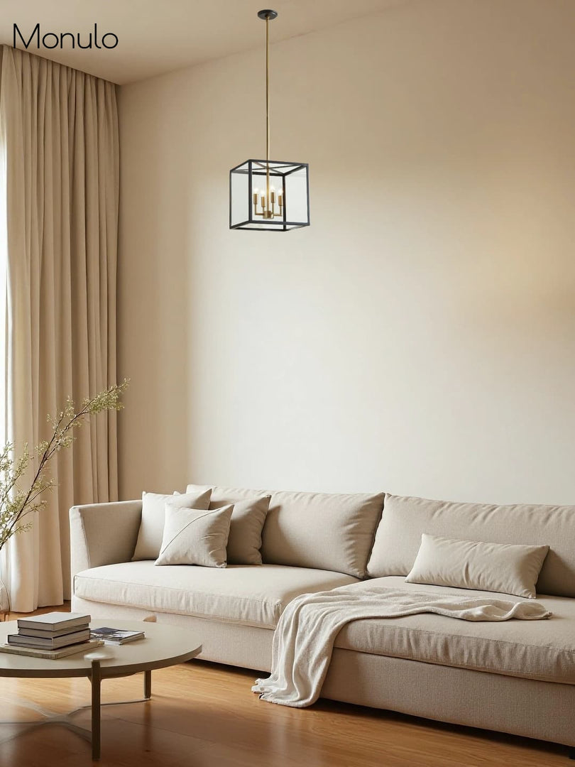 Lámpara colgante de exterior de vidrio Ferrix - Iluminación industrial para porches delanteros
