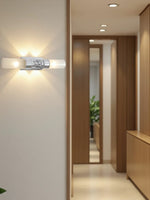 Load image into Gallery viewer, Kalvora Double Tube Wall Sconce - Aged Frosted Glass Vanity Light
