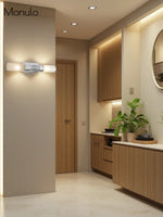 Load image into Gallery viewer, Kalvora Double Tube Wall Sconce - Aged Frosted Glass Vanity Light
