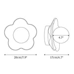 Cargar imagen en el visor de la Galería, Flower-Shaped Resin Plug-In Wall Lamp dimension diagram