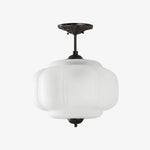 Load image into Gallery viewer, Eloise Vintage Inspired Scalloped Milk Glass Pendant - Modern Accent Light for Kitchen and Bedroom