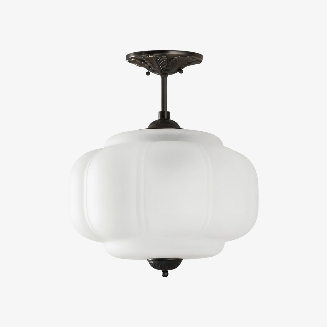 Eloise Vintage Inspired Scalloped Milk Glass Pendant - Modern Accent Light for Kitchen and Bedroom
