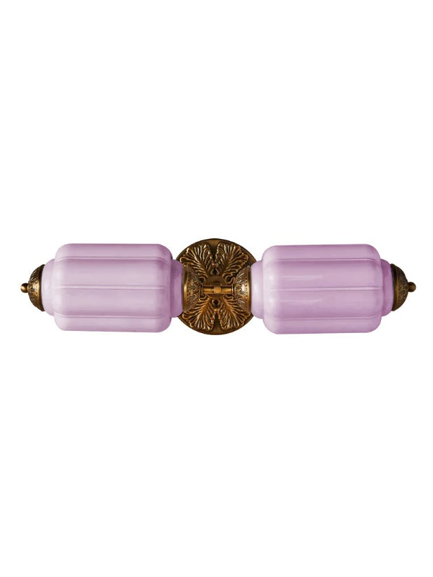 Aplique de pared horizontal Eloise de cristal vintage americano con forma de farol