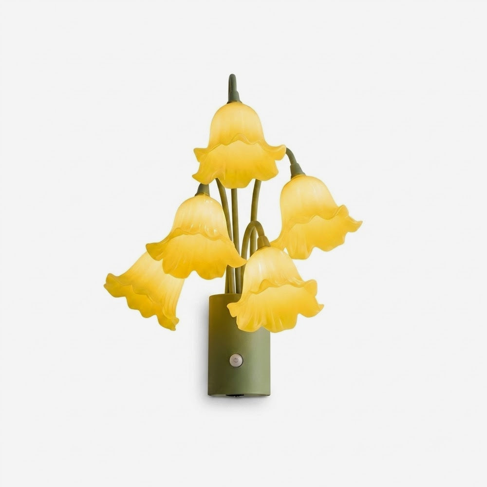 Ruffled Floral Rechargeable Wall Sconce - product view 1