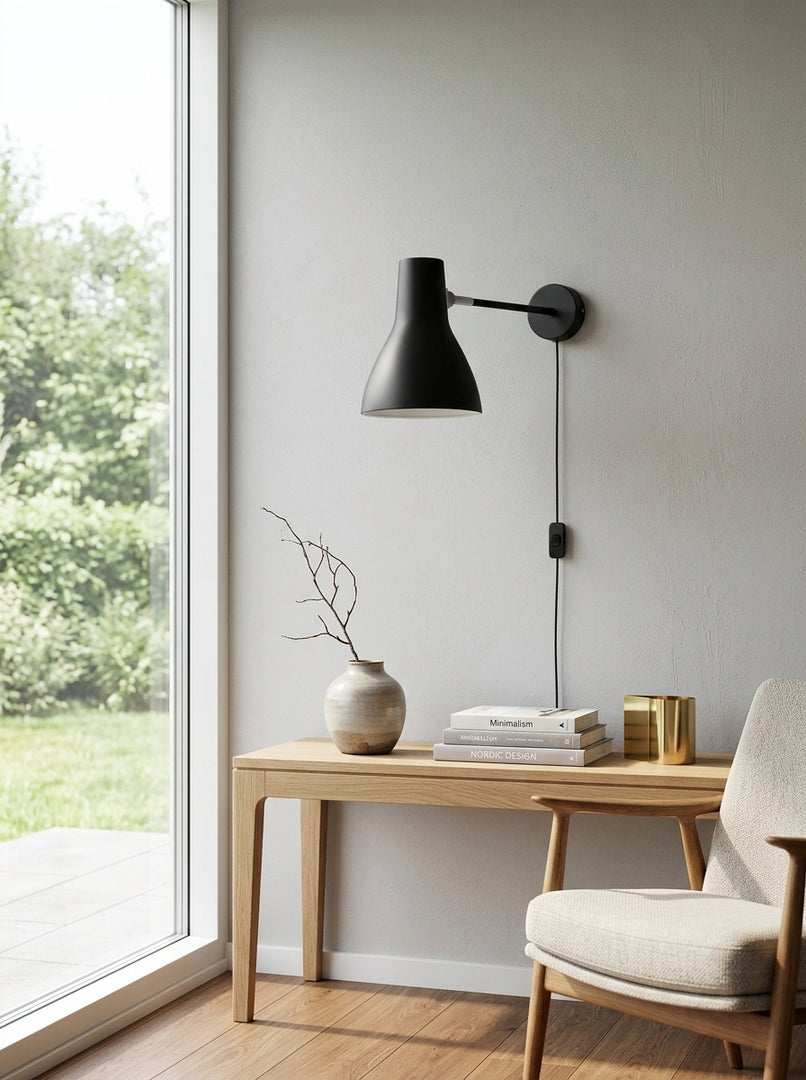 Modryx Matte Metal Adjustable Wall Lamp - Modern Minimalist Wall Sconce for Living Room Feature Wall