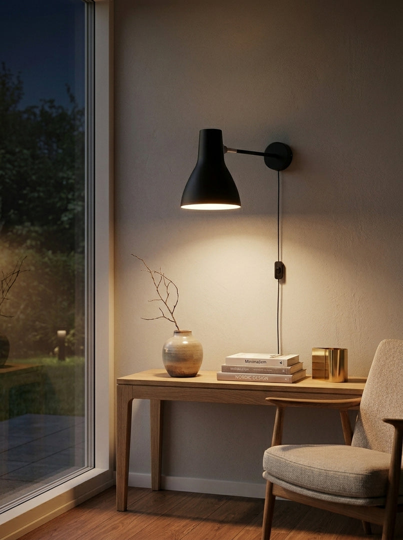 Modryx Matte Metal Adjustable Wall Lamp - Modern Minimalist Wall Sconce for Living Room Feature Wall