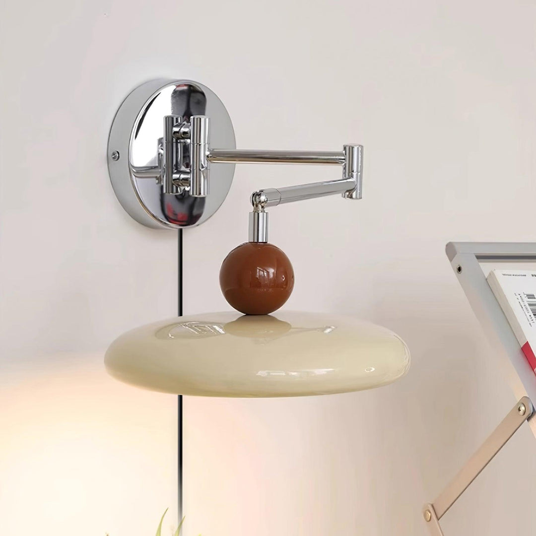 Adjustable Chrome Disc Plug-In Wall Lamp product view 20