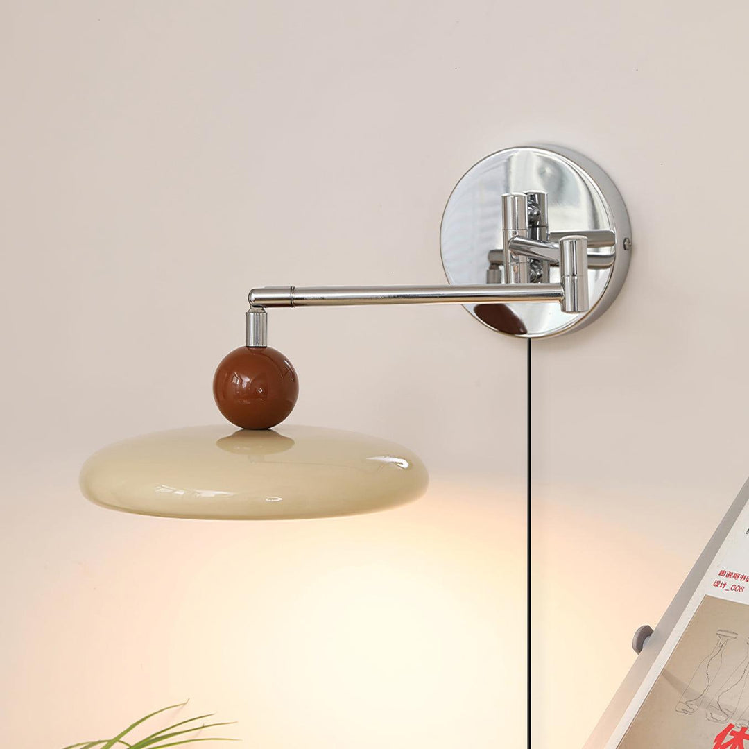 Adjustable Chrome Disc Plug-In Wall Lamp product view 2