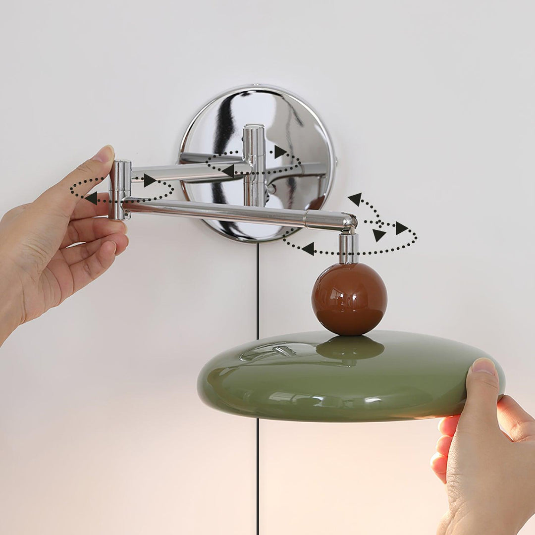 Adjustable Chrome Disc Plug-In Wall Lamp product view 16