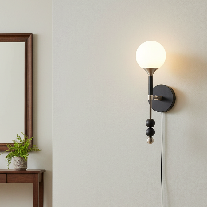 Geometric Orb Plug-In Wall Sconce product view 7