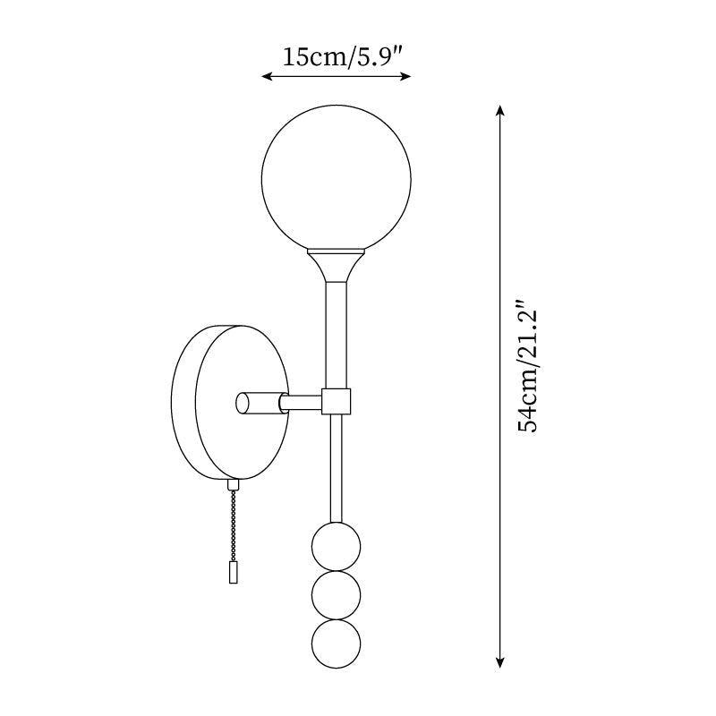 Geometric Orb Plug-In Wall Sconce dimension drawing 5