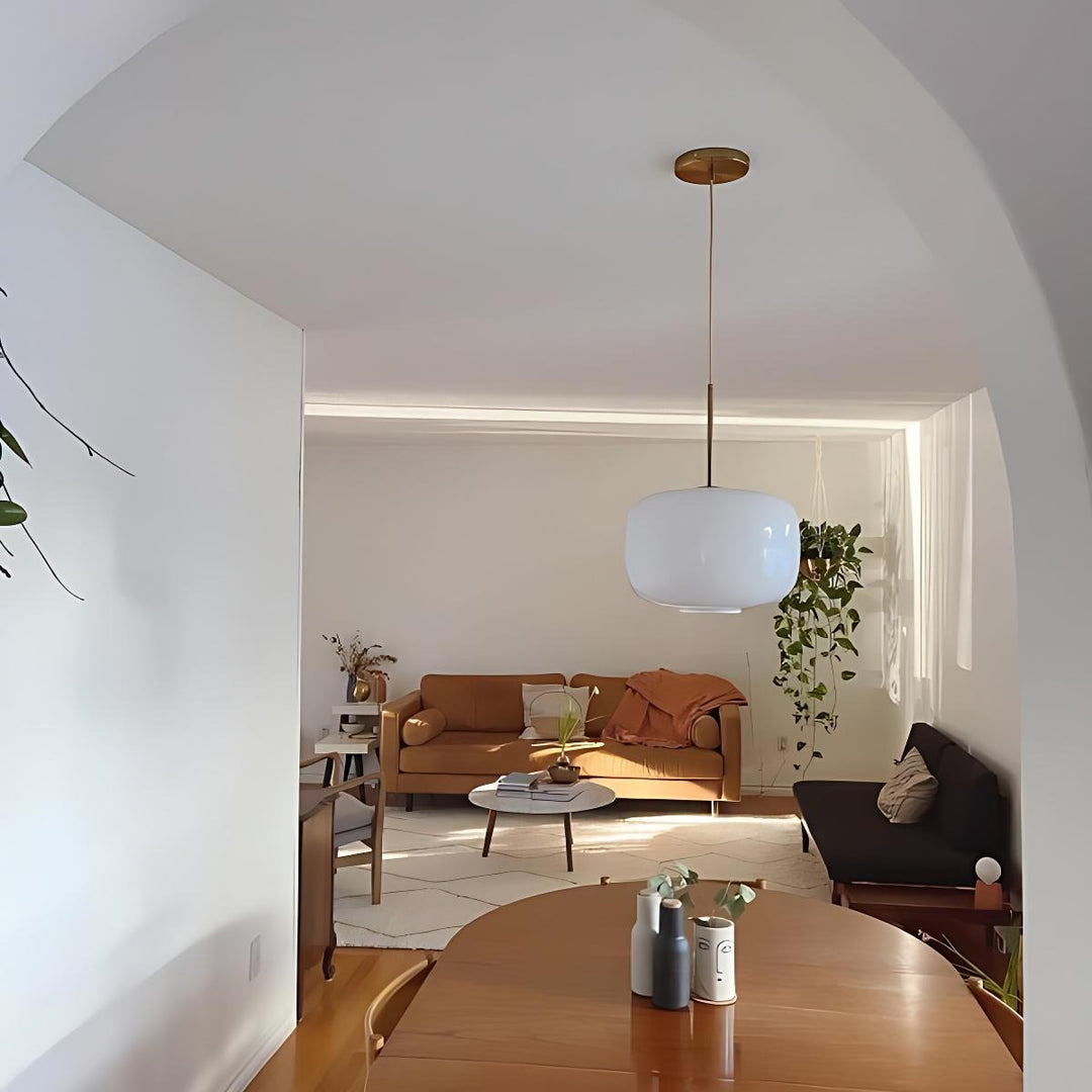 Lámpara colgante Lumivelle con pantalla de cristal escultórica: lámpara moderna para cocina y comedor.